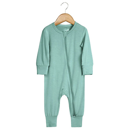 2026 Newborn Baby Bamboo Fiber Romper Solid Breathable Long Sleeve Clothes For 0-24M Boy Girl Jumpsuit Infant Loungewear Pyjamas