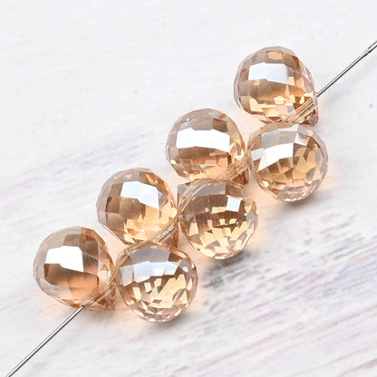 10*8mm Czech Crystal Waterdrop Beads Shiny Faceted Glass Strawberry Beads for Jewelry Making Needlework DIY Handmade Accessories