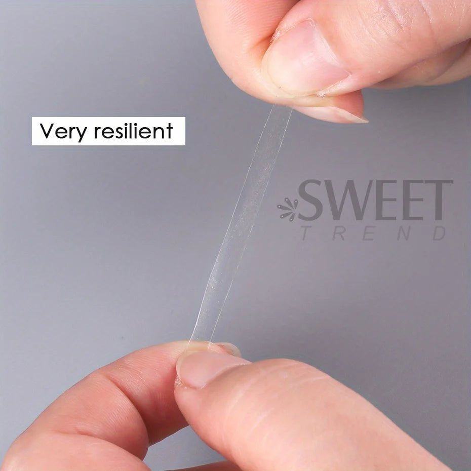 400 Tips Transparent Double-sided Adhesive Tape Traceless Nail Display Board Paste Practice Fixing Base Jelly Glue Manicure Tool
