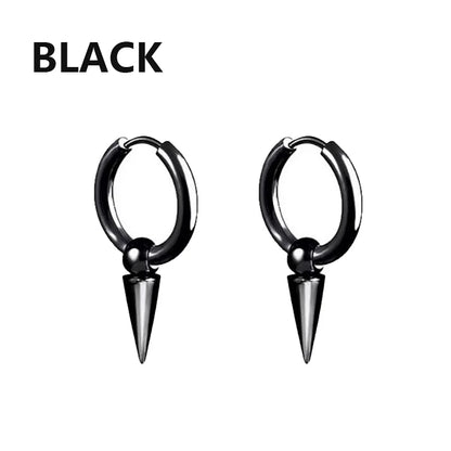 2PC Punk stainless steel Small Hoop Earrings for Men and Women Gothic Cross Ear Ring Pop Hip Hop Piercing Ear studs Jewelry
