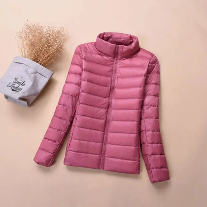 Autumn Winter New Parkas Down Coat Women's Short Stand-UP Collar Hooded Warm Cotton Padded Jacket Large Size Outcoat Female Tops