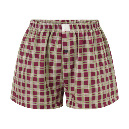 hirigin Women Y2k Gingham Boxer Shorts Stripes Button Elastic Waist Boxers Cute Mini Bloomers Plaid Loose Fit Boy Shorts