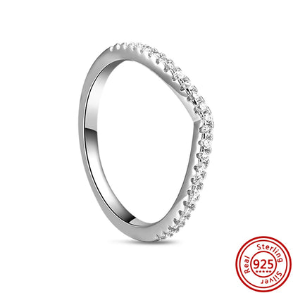 New 925 Sterling Silver Shiny Classic Square Crown Heart-shaped Ring Exquisite Luxury Charm Jewelry Holiday Surprise Gifts