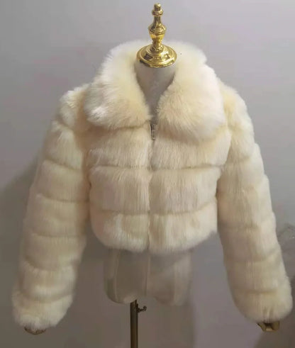 2024 Women's Faux Fur Coat Winter Women Short Warm Thick Faux Fox Fur Coat Vests Raccoon Fake Fur Coat Office Lady Warm Jacket