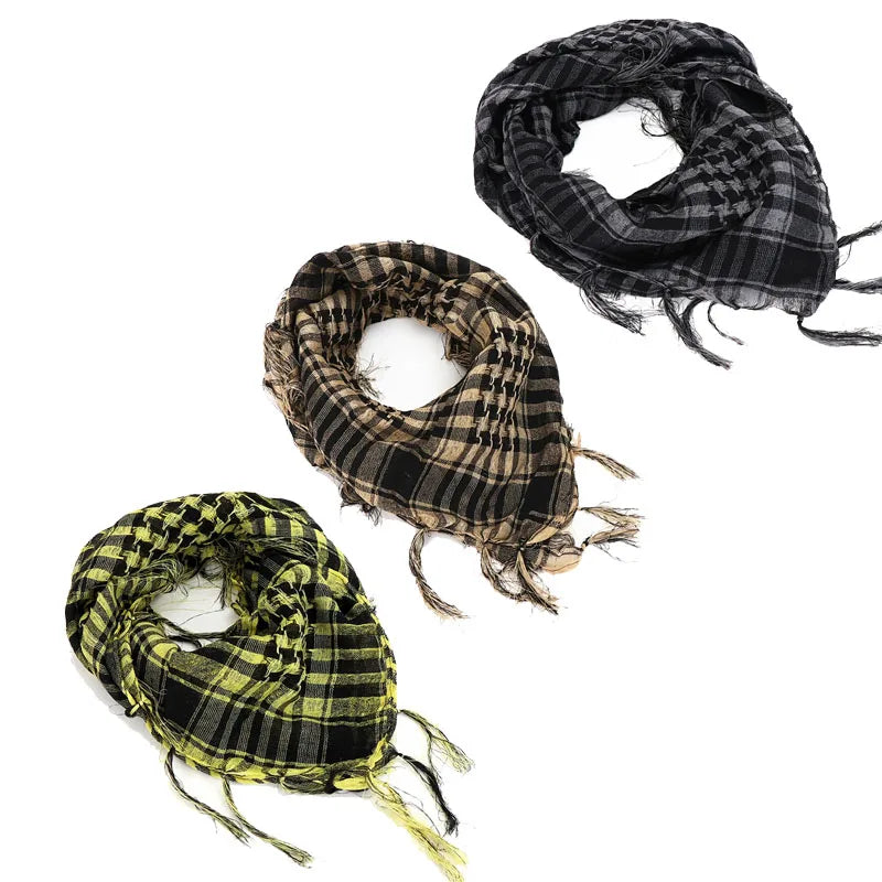 1/2/3Pcs Men Women Scarf Plaid Tartan Lightweight Cotton Keffiyeh Scarf for Winter Square Shawl Scarf Tactical Neck Warmer Cover