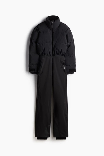 Casual Thicken Women's Ski Jumpsuits Stand Collar Full Sleeve Zippers High Waist Lady Rompers 2025 Winter Female Skiwear New