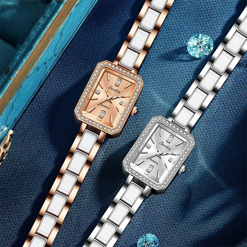 SUNKTA 2026 Luxury Women's Watch Fashion Rectangle Ladies Quartz Watches Women Wristwatch Lady Watch Montre Femme Watch Women