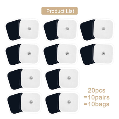 5*5cm Electrode Pads White Black Tens Machine Reusable EMS Acupuncture Body Muscle Massager Sticker Accessories Adhesive Patch