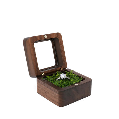 Black Walnut Solid Ring Box Single Double Ring Box Earrings Box Cufflinks Box Vintage Wooden Ring Box Exquisite Gift Box