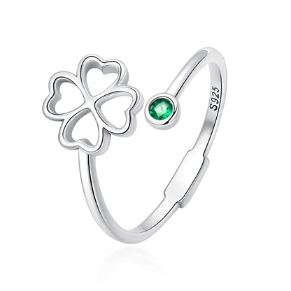 WOSTU 925 Sterling Silver Pet Cat Stackable opening Ring For Women Snake Dog Adjustable rings Fine Jewelry Party Birthday Gift