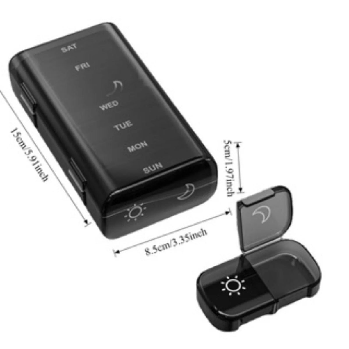 Weekly Pill Organizer 2 Times a Day, 7 Day AM PM Pill Box, Portable Detachable Medicine Container for Vitamins