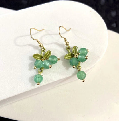 Cute Berries Earring Creative Berry And Leaves Design Beaded Earrings For Gifts Wholesale Cute Fruit Earrings Custom Packaging