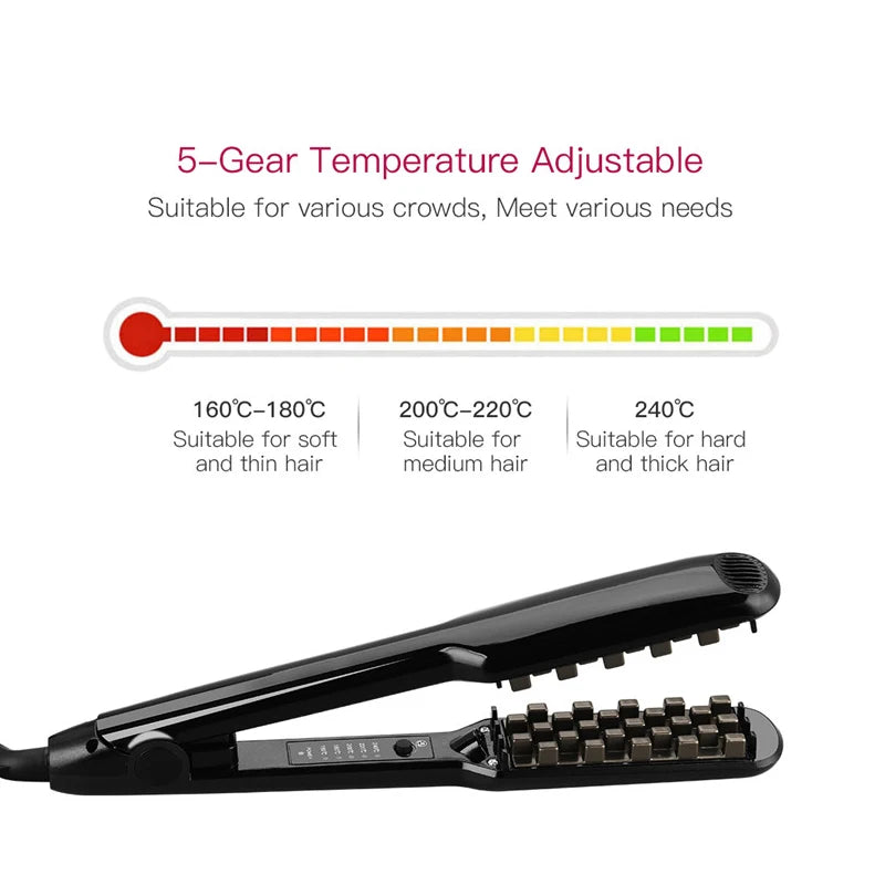3D Grid Hair Crimper Professional Fluffy Iron Increase Volume Ceramic Hair Tool Hair Waver Styling Crimping Perm Pliers