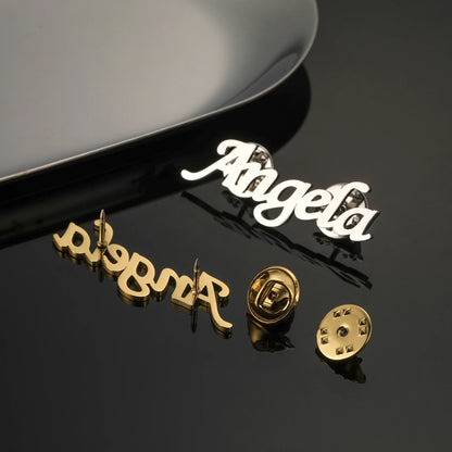 Sipuris Custom Name Brooch For Women Men Stainless Steel Personalized Trendy Pins Badge Nameplate Brooch Jewelry Weddings Gifts