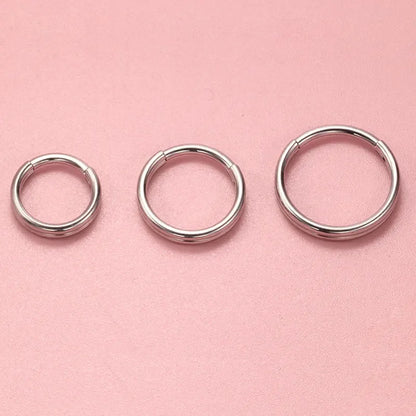 ASTM F136 Titanium 16G Double Layered Zircon Nose Clicker Segment Clicker Ring Helix Cartilage Nose Ring Piercing Body Jewelry