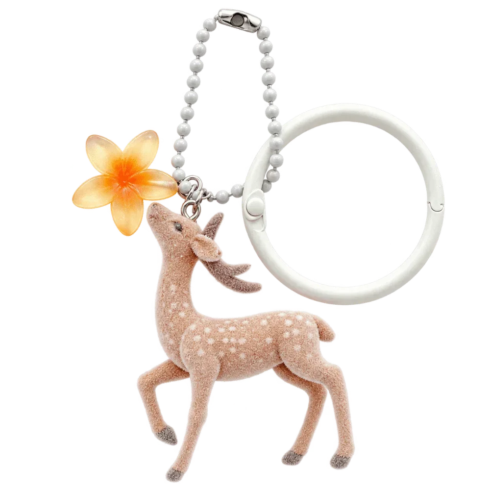 Cute Portable Deer Keychain 11.5cm Length Korean Style Phone Charms Handmade DIY Bead Case