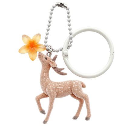 Cute Portable Deer Keychain 11.5cm Length Korean Style Phone Charms Handmade DIY Bead Case