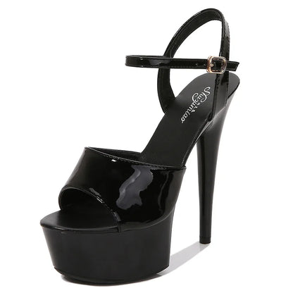 New Pole Dance Shoes Stripper High Heels Women's Sexy Show Shoes Sandals Party Club 15 CM Platform High-heeled Wedding Footwear