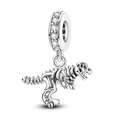 MULA 925 Sterling Silver Dinosaur Charms Pendant Beads Fit Original Pan Snake Chain Bracelet DIY For Women Jewelry Gift