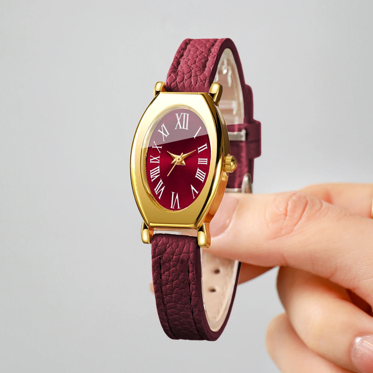 Fashio Roma Dial Women Quartz Watch Ultra-thin Leather Strap Ladies Wristwatches Clock Gift Relogio Feminino （Without Box）