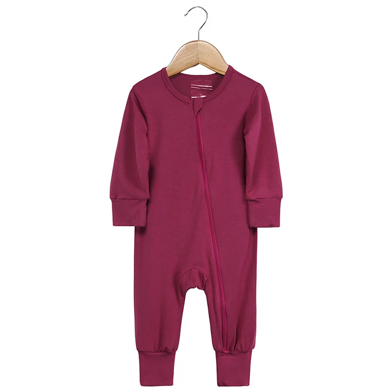 2026 Newborn Baby Bamboo Fiber Romper Solid Breathable Long Sleeve Clothes For 0-24M Boy Girl Jumpsuit Infant Loungewear Pyjamas