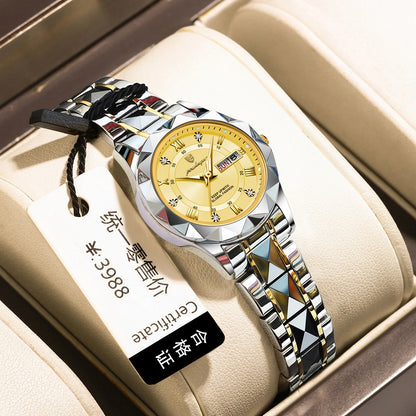 Ladies Quartz Watch, Waterproof Luminous Dial, Trendy Fashion Women Wristwatch