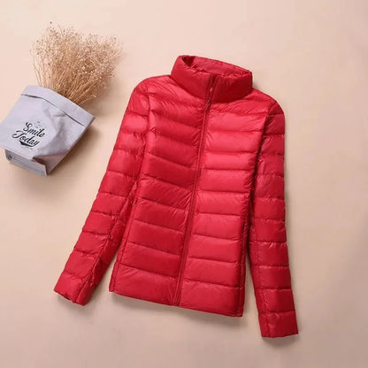 Autumn Winter New Parkas Down Coat Women's Short Stand-UP Collar Hooded Warm Cotton Padded Jacket Large Size Outcoat Female Tops