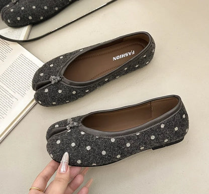 Fashion Bowknot Split Toe Women Tabi Ninja Ballet Flats Slippers Comfortable Walking Loafers Sweet Ladies All-match Mules Shoes