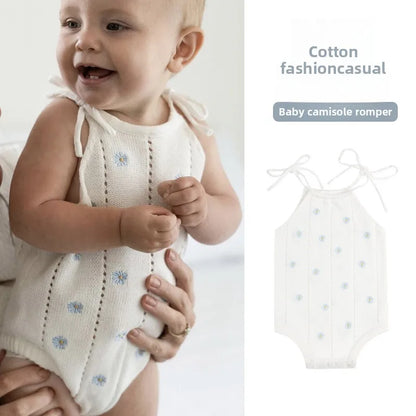 Baby Girls Bodysuits Sleeveless Newborn Girls Onesie Knit Outfits Infant Playsuits Children Clothes