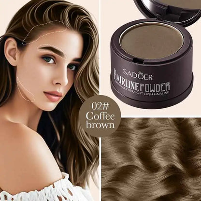 SADOER Hairline Shadow Powder with Brush Water Sweat Resistant Hair Loss Concealer Bald Spot Concealing Hair Powder Women Men