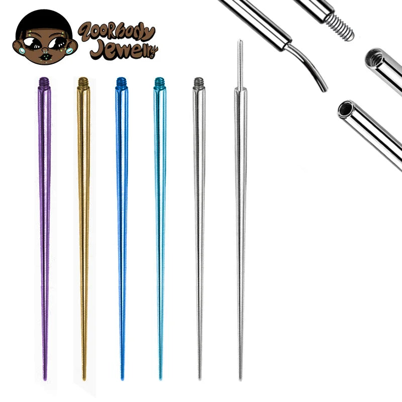 10pcs ASTM F136 TItanium Insertion Pin Taper for Thread Nostril Piercing Taper Push in Earring Implantation Grade Piercing Tool