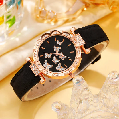6PC Fashion Ladies Watch + Accessories Set, the perfect combination of watch and accessories, the ideal gift choice