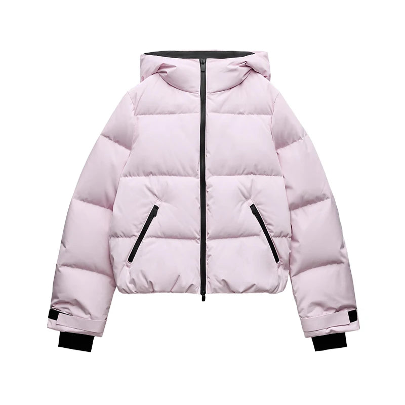 Warm Women's Skiwear Jumpsuit With Belt Stand Collar Full Sleeve Zipper Straight Thicken Jumpsuits 2026 Winter Lady Chic Clothes