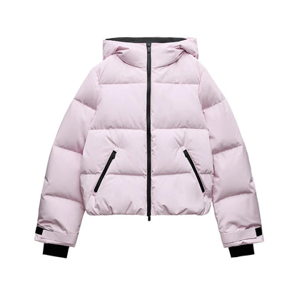 Warm Women's Skiwear Jumpsuit With Belt Stand Collar Full Sleeve Zipper Straight Thicken Jumpsuits 2026 Winter Lady Chic Clothes