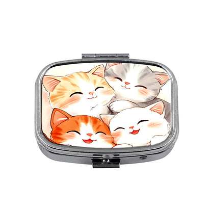 Lovely Cats Metal Medicine Box Pill Packaging Health Products Moisture Resistant Storage Case Personalized Fashion Casket
