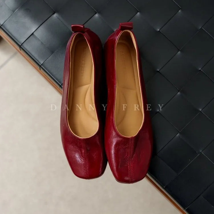 Retro Artistic Square-toe Low-heel Flats, New Soft-soled Comfortable Commuter Grandma Shoes That Won't Tire Your Feet