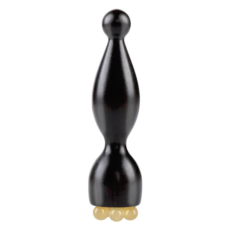 Yangjiao Purple Sandalwood Small Lotus Pong Eye Massage Comb Meridian Comb Facial Acupoint Facial Stretching Rod Massage Roller