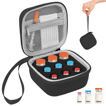 Insulin Vial Case 3ml 30ml Portable Medicine Organizer EVA Oxford Storage Box With Foam Slots For Travel Fridge Storage