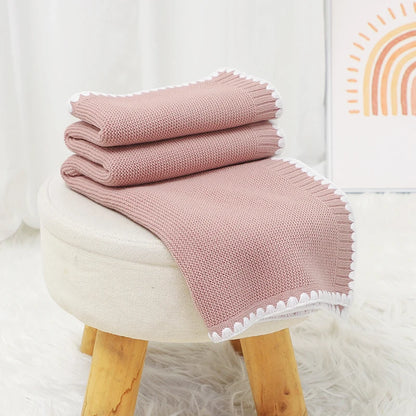 Baby Blankets Knitted Newborn Boy Girl Bedding Quilt 90*70CM Plaid Infant Stroller Swaddle Envelop Wrap Fashion Solid Super Soft