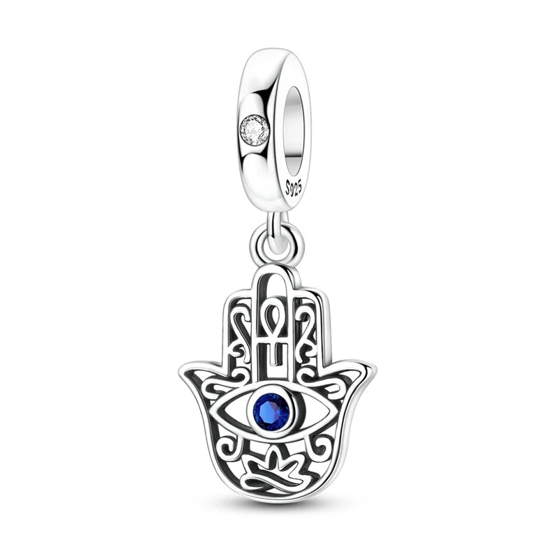 100% Real 925 Silver Classic Devil's Eye Charms Beads For Women Fit Original Qikaola Bracelets Fine DIY Jewelry Making