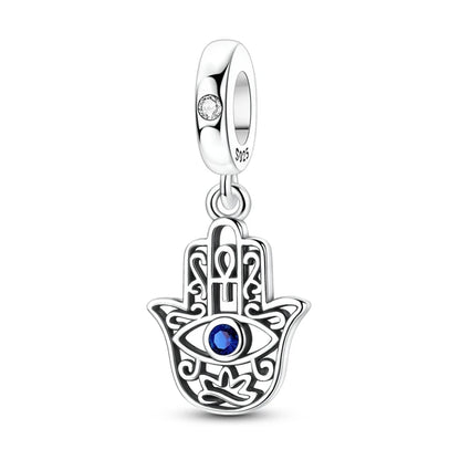 100% Real 925 Silver Classic Devil's Eye Charms Beads For Women Fit Original Qikaola Bracelets Fine DIY Jewelry Making