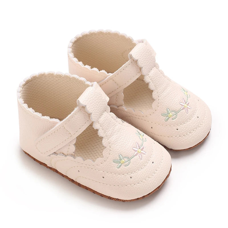 0-18M Baby Girl Princess Shoes Cute Printed Soft Cloth Bottom Anti slip Spring and Autumn Princess Shoes First Step Shoes