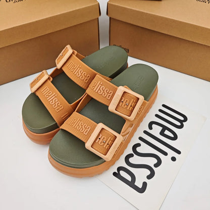 Mini Melissa Sandal Summe Women Slippers Wedges Platform Beach Flip Flops Trend High Heels Ladies Shoes Pumps Thick Slides Mujer