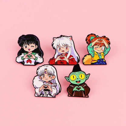 5pcs/set Magical Love Comics Enamel Pins Manga Metal Brooch Backpack Hat Bag Collar Lapel Badges Fashion Jewelry Collection Gift