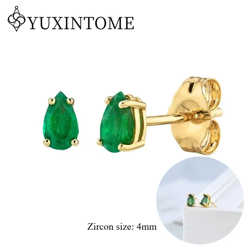 925 Sterling Silver Ear needles Crystal Zircon Small studs Earrings for Women gold-plated round Piercing Earrings New in 2022