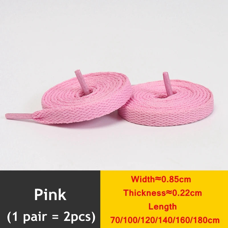 1 Pair / AF1 Shoelaces Flat Thicken Weave Craft Off Black White Shoe Laces High-top Sneaker Shoelace Accessories 25 Colors