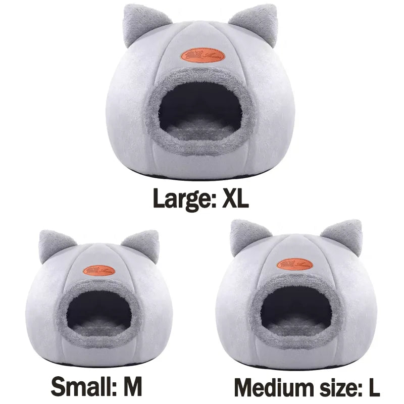 Cat Bed for Keeping Warm and Windproof in Winter with No Shedding of Fur Machine Washable Semi Enclosed Suitable for Indoor Use