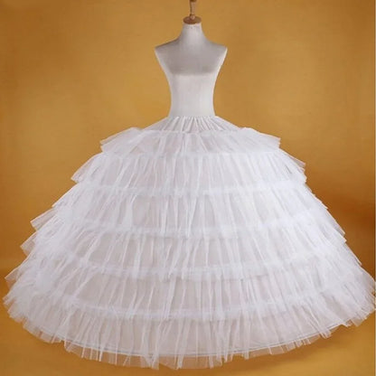 High Quality 6 Hoops Wedding Petticoat Crinoline Slip Bridal Underskirt Puffy In Stock Customized