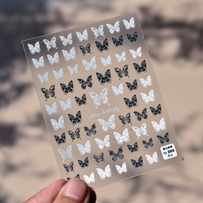 Red Butterfly 5D Nail Sticker Nail Art Decoration Spring Flowers Nail Art Decal Relief Sticker Press on Nails