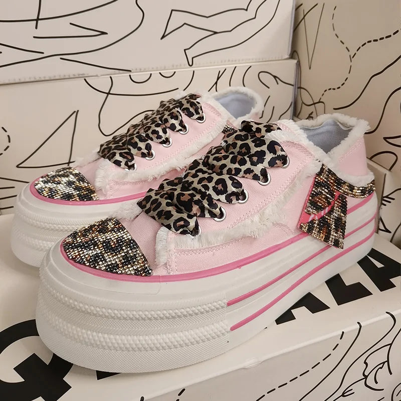High Quality Shiny Sequined Slippers Flat Shoes Crystal Pearl Studs Canvas Shoes Loafers Shiny Women's Vulcanized Slippers